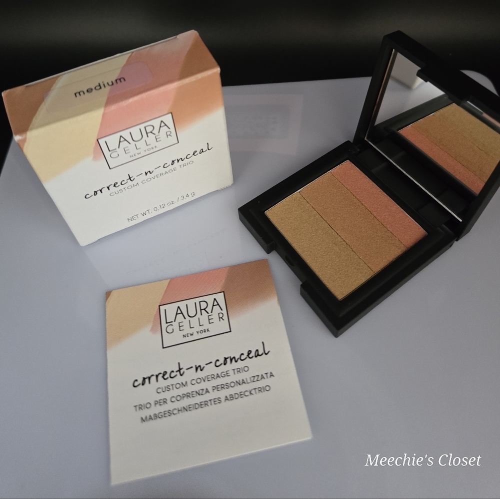 NIB Laura Geller Correct-n-Conceal Baked Face Trio - Medium